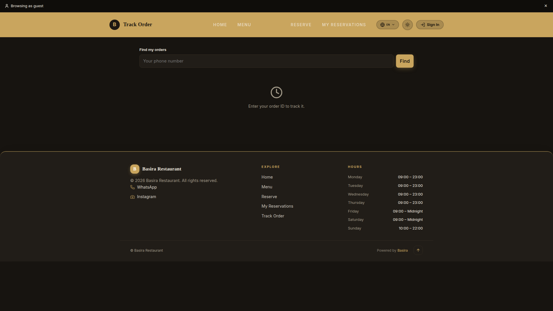 Guest Order History & Digital Invoices